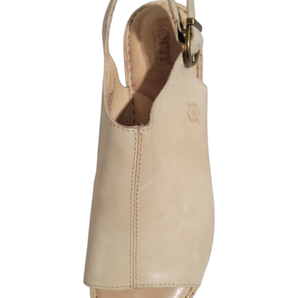 Neutral Beige Cork Wedge Sandals - Women - Picture 6 of 16